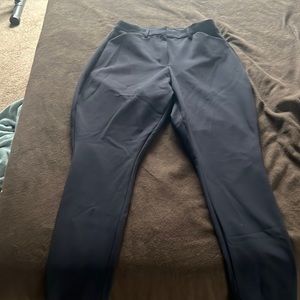 High waisted navy blue dress pants